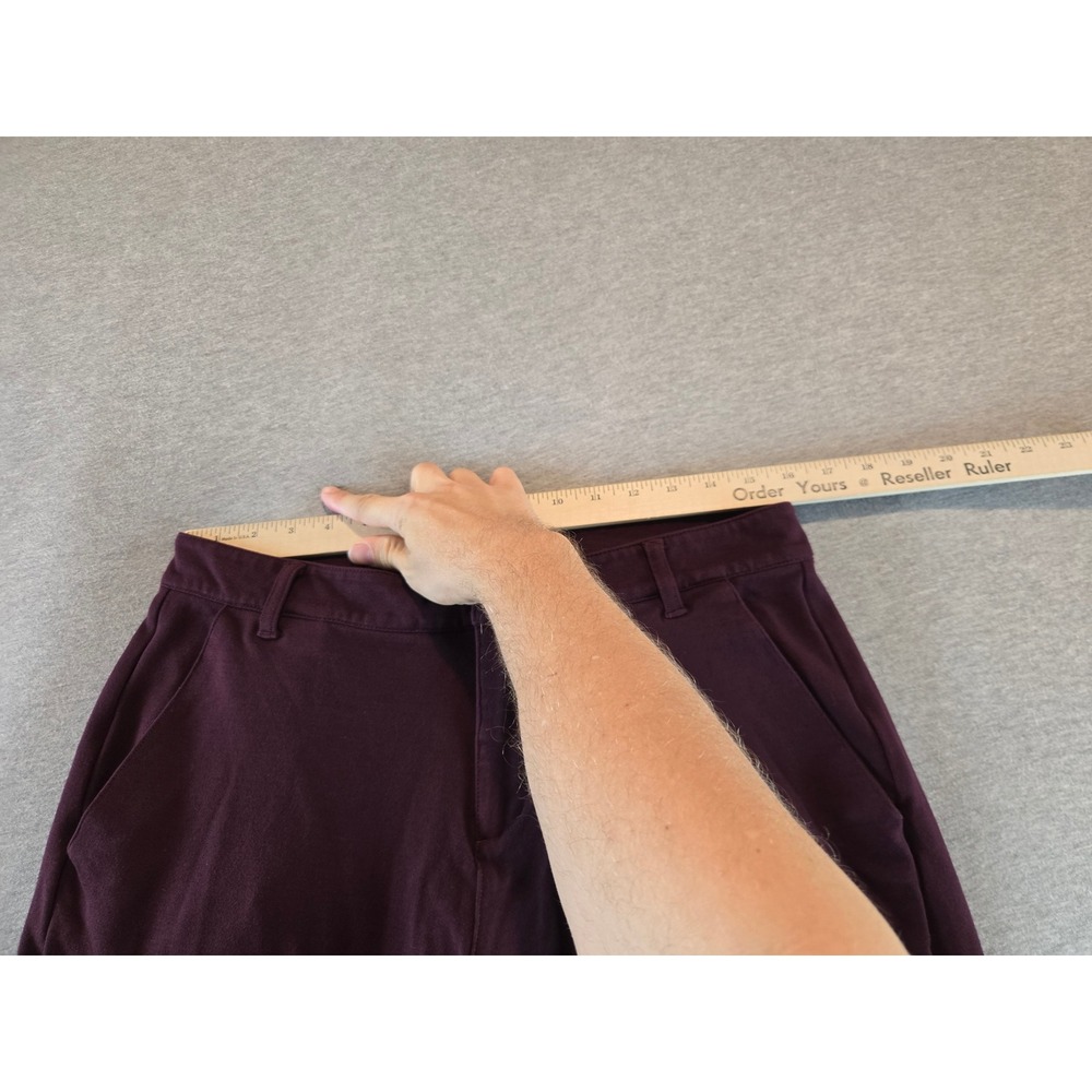 Paige Stafford Trousers Mens 32 Shaded Currant Burgundy Slim Stretch Chino Pants - Picture 7 of 11